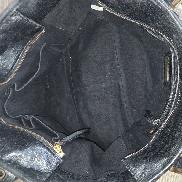 Isabella Fiore Black and Gold Studded Leather  Women's Bag - Picture 8 of 15